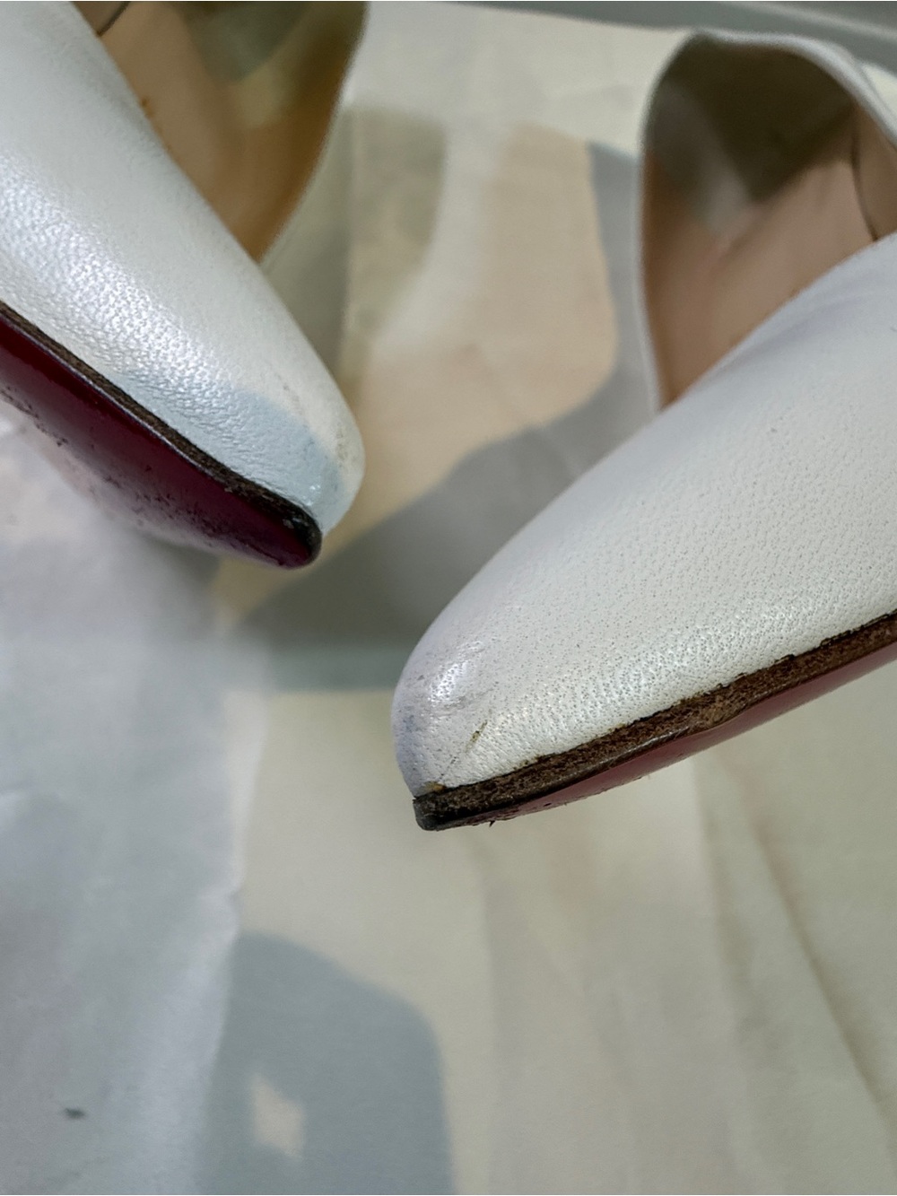 Christian Louboutin White/Bianca Nappa Leather Décolleté 100mm Pump - Picture 16 of 16
